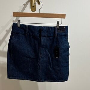 Express Indigo Denim High-Rise Mini Skirt